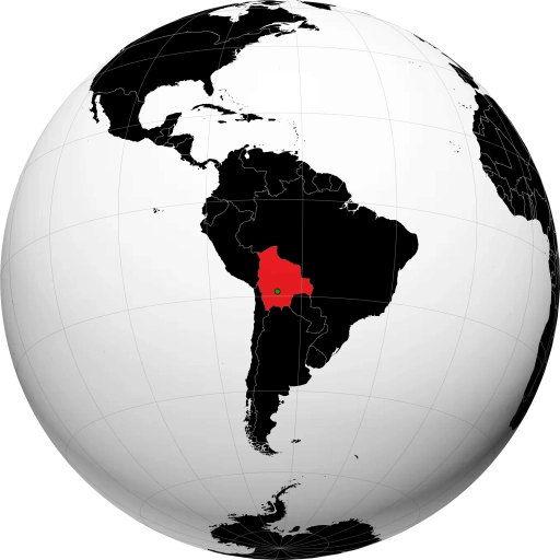 Боливия на глобусе