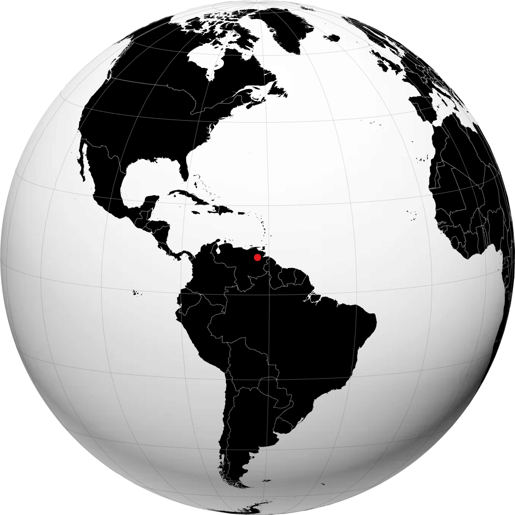Сьюдад-Гуаяна на глобусе