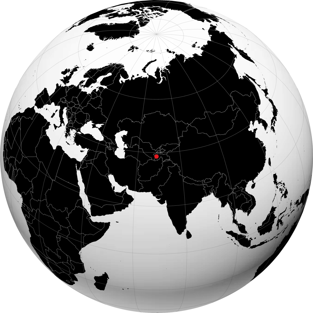 Душанбе на глобусе