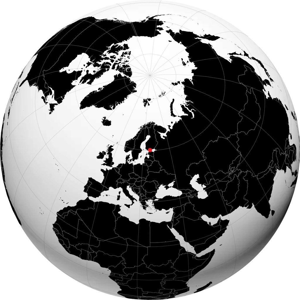 Хельсинки на глобусе