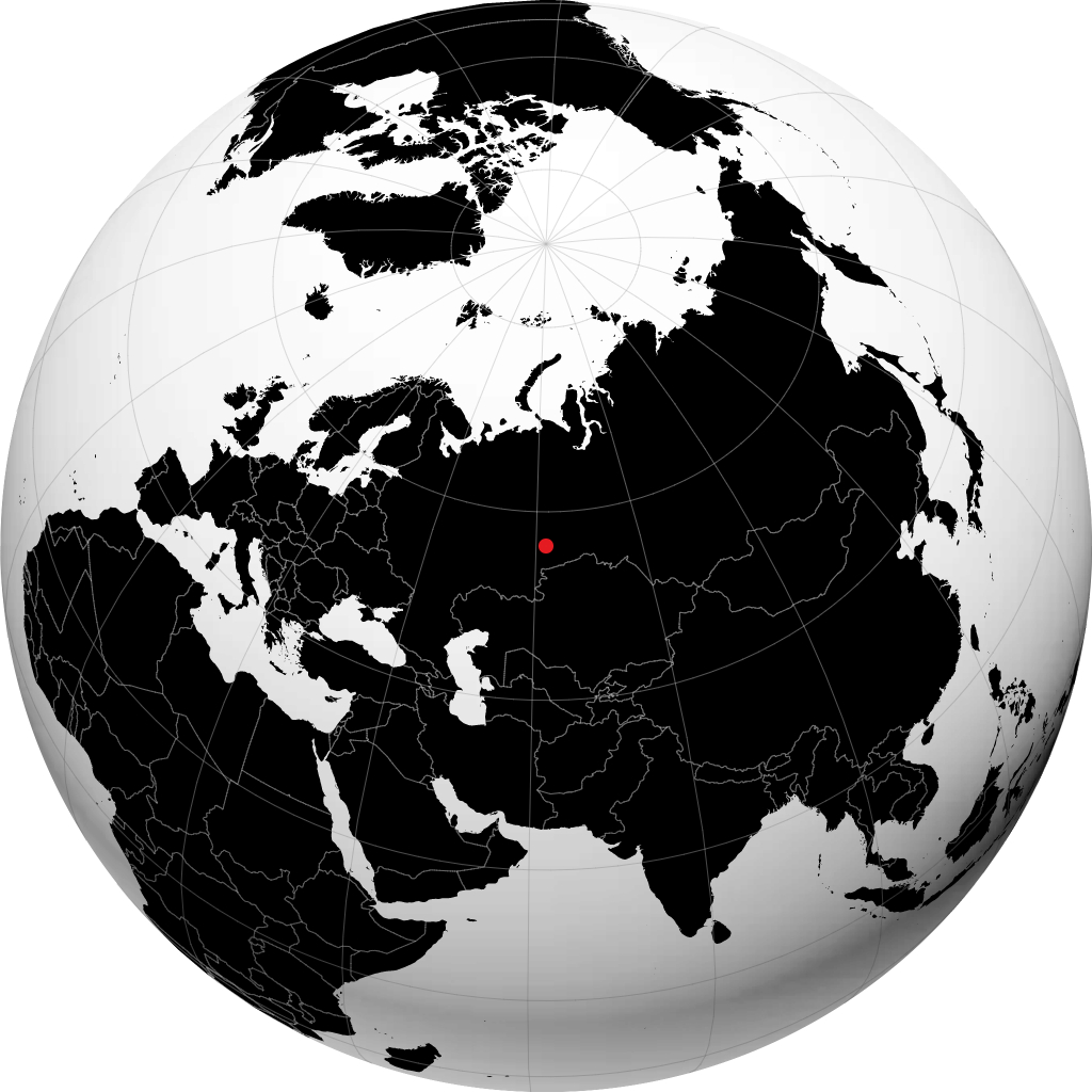 Каменск-Уральский на глобусе