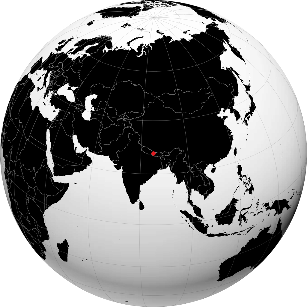 Лалитпур (Патан) на глобусе