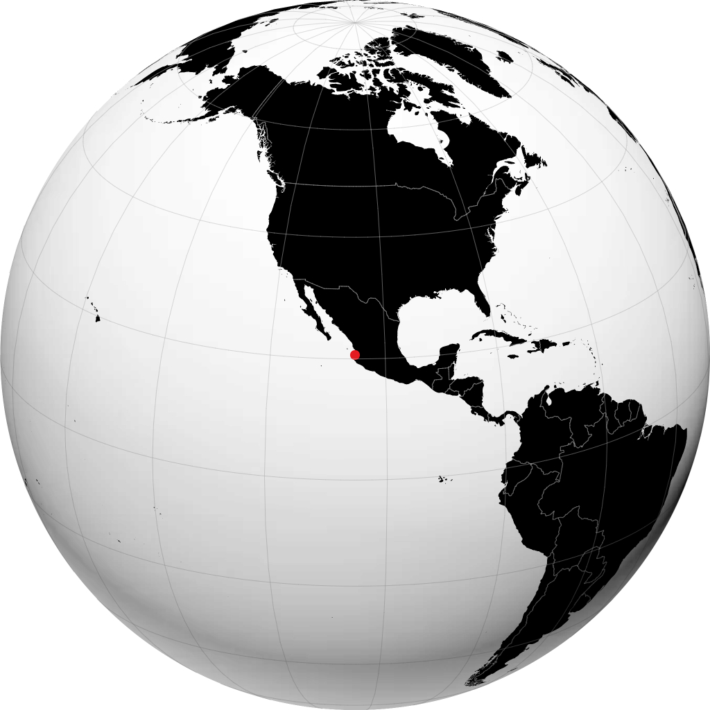 Пуэрто-Вальярта на глобусе