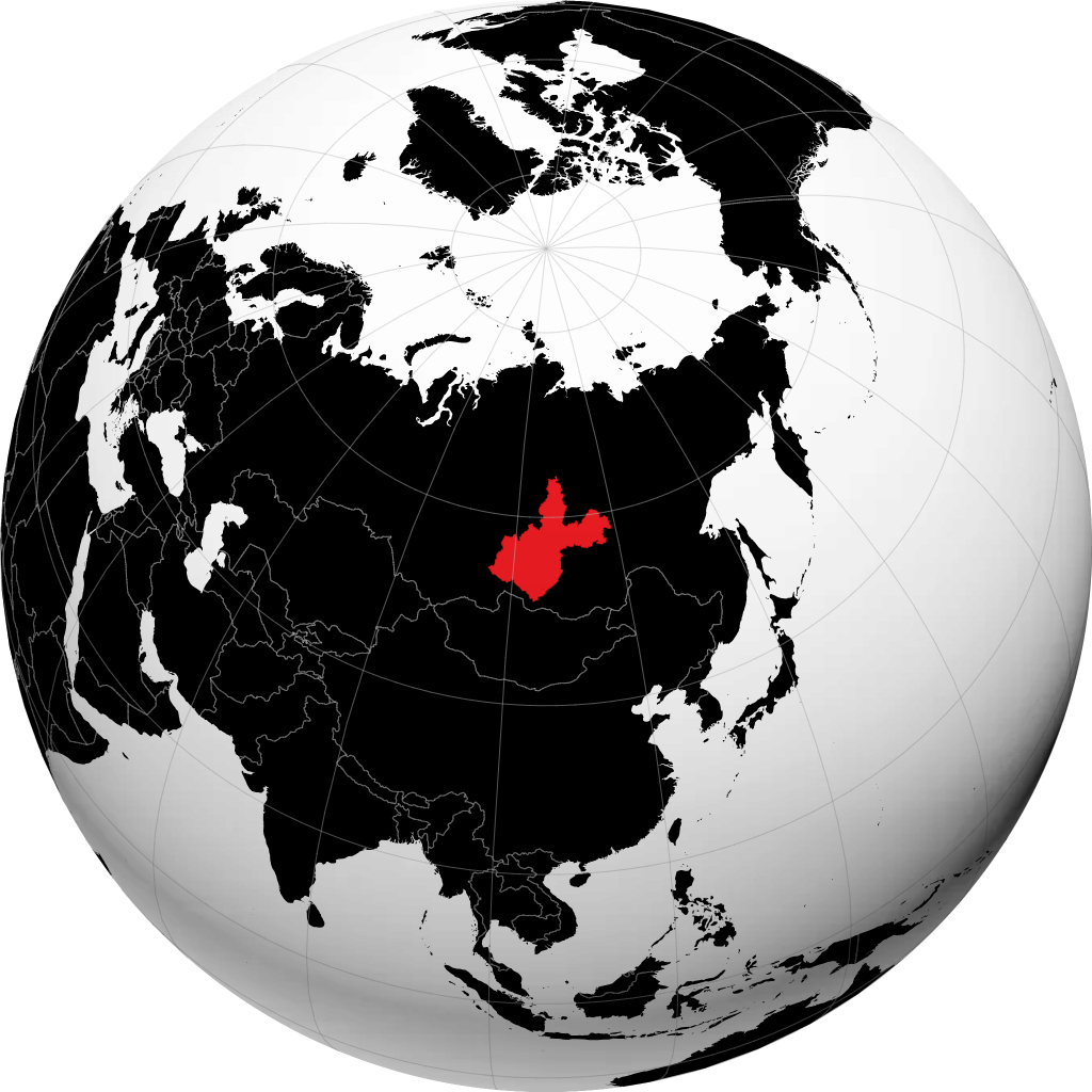 Иркутская область на глобусе