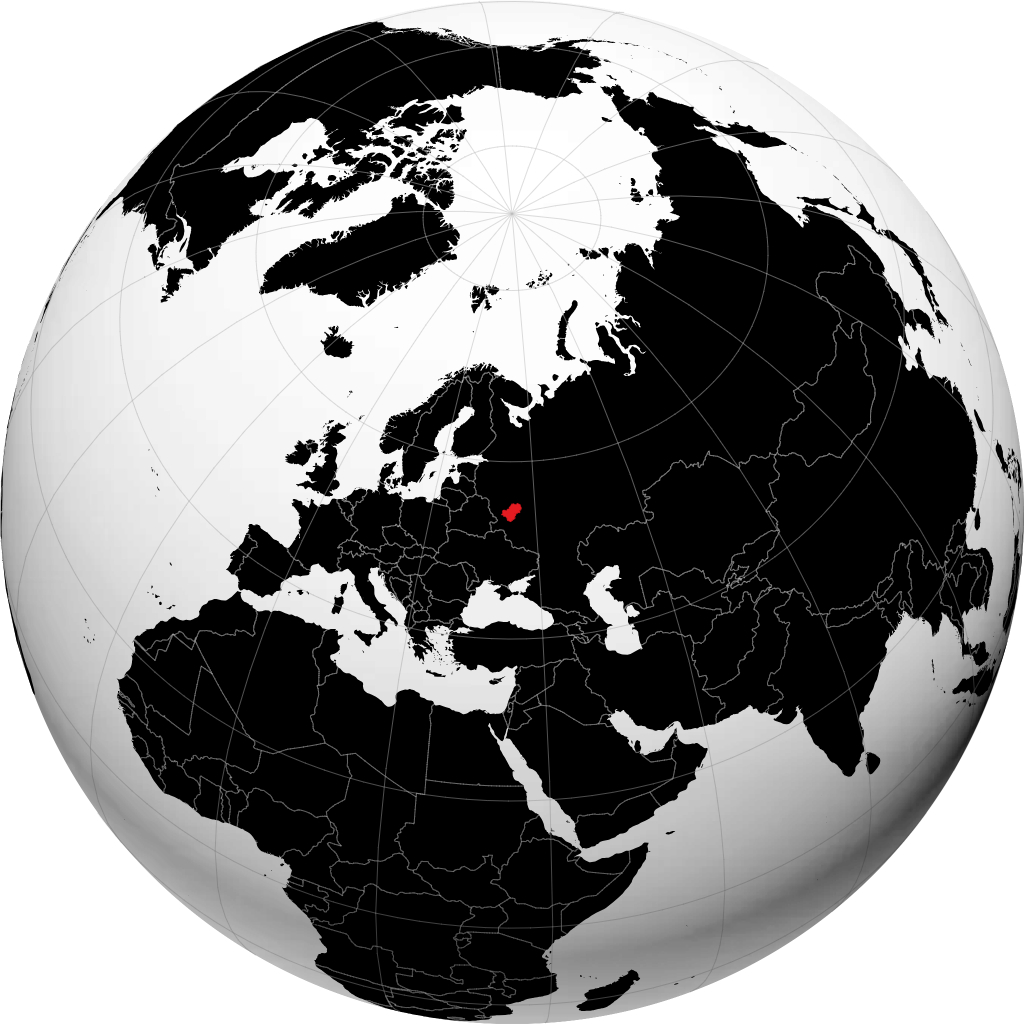 Калужская область на глобусе