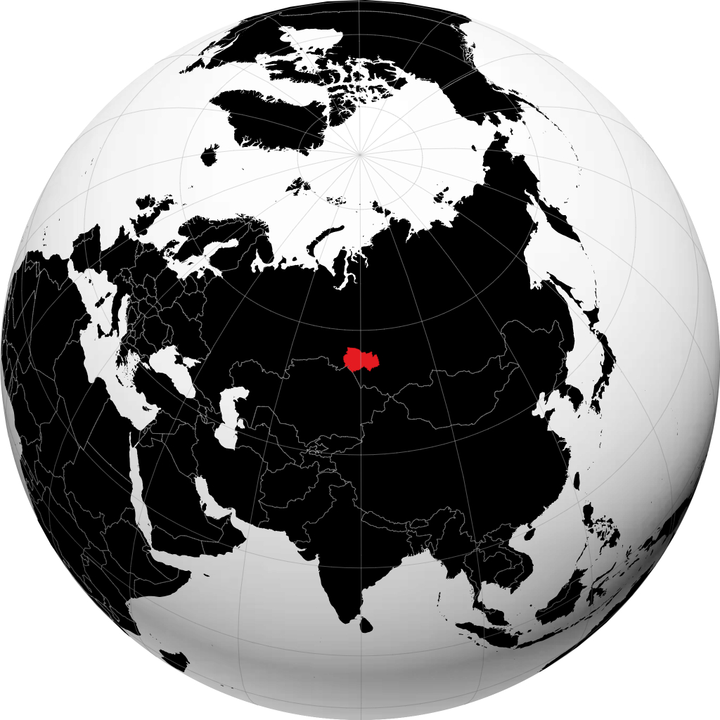 Новосибирская область на глобусе