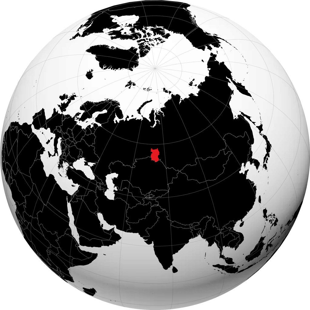 Омская область на глобусе