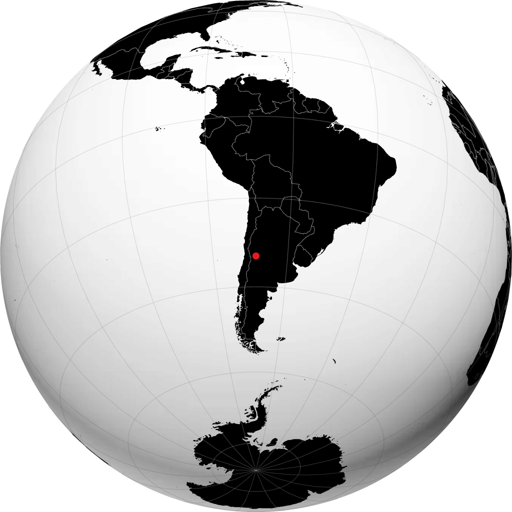 Сан Мартин на глобусе