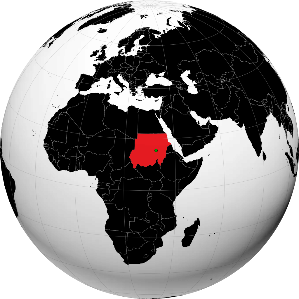 Судан на глобусе