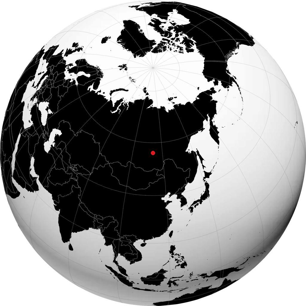 Северомуйск на глобусе