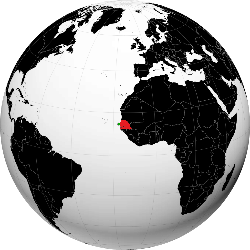 Сенегал на глобусе