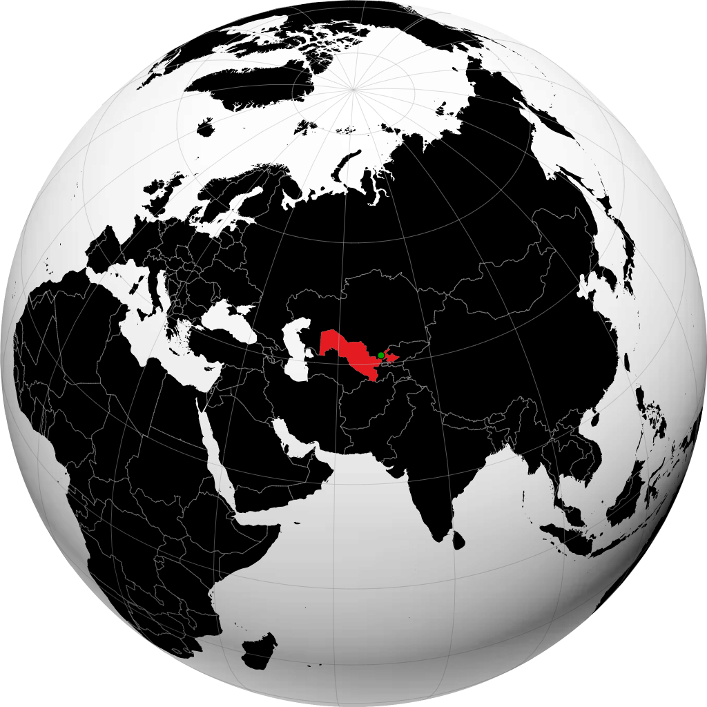 Узбекистан на глобусе