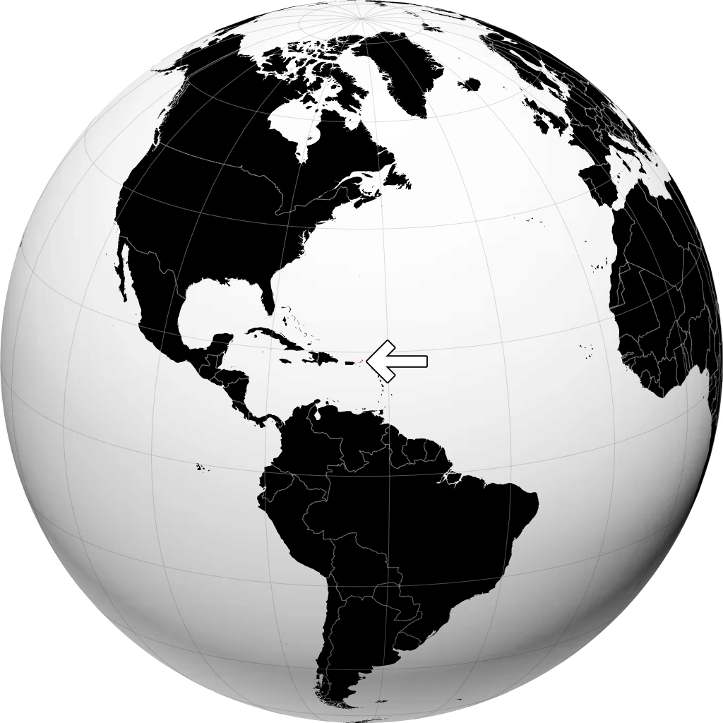 Британские Виргинские острова на глобусе