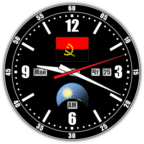 Ангола — точное время с секундами онлайн.