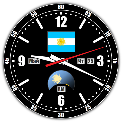 Аргентина — точное время с секундами онлайн.