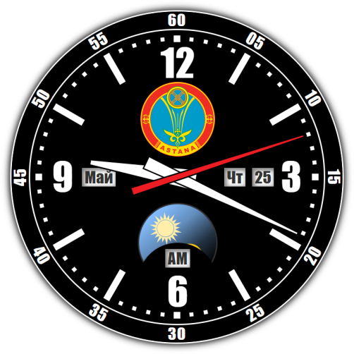 Астана — точное время с секундами онлайн.