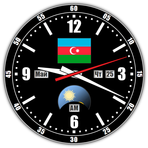 Азербайджан — точное время с секундами онлайн.
