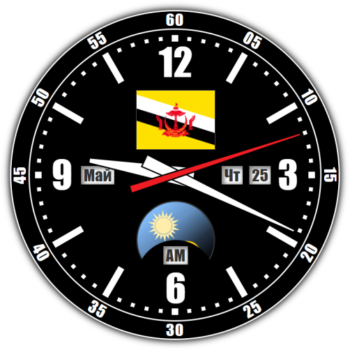 Бруней — точное время с секундами онлайн.