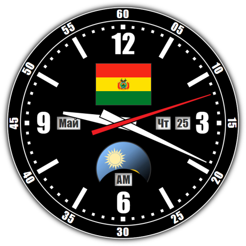 Боливия — точное время с секундами онлайн.