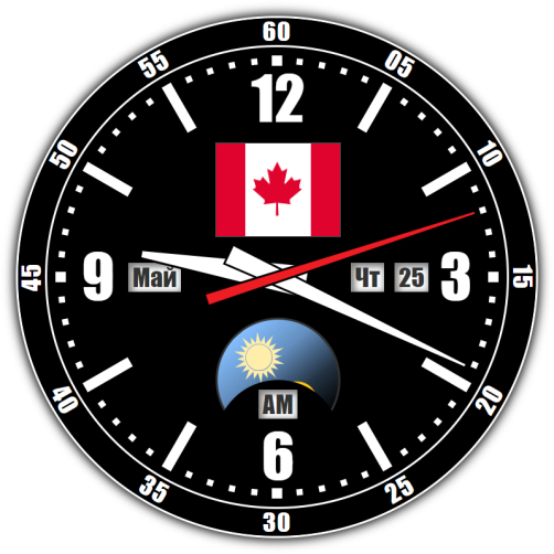 Канада — точное время с секундами онлайн.