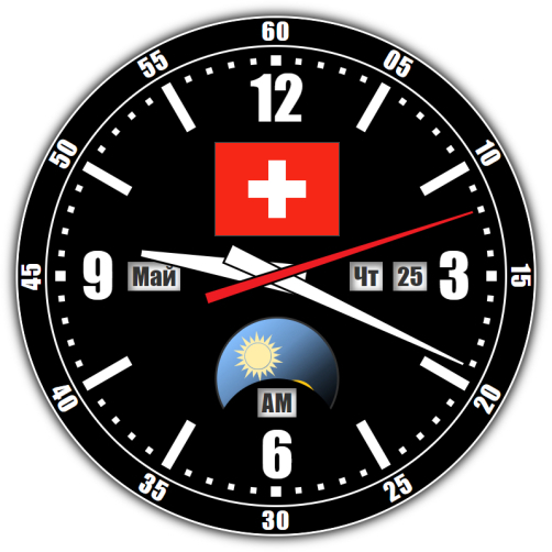 Швейцария — точное время с секундами онлайн.