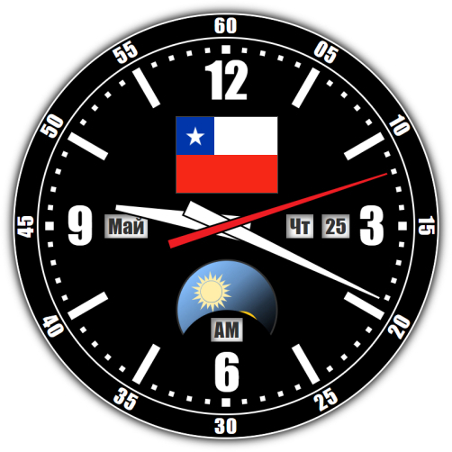Чили — точное время с секундами онлайн.