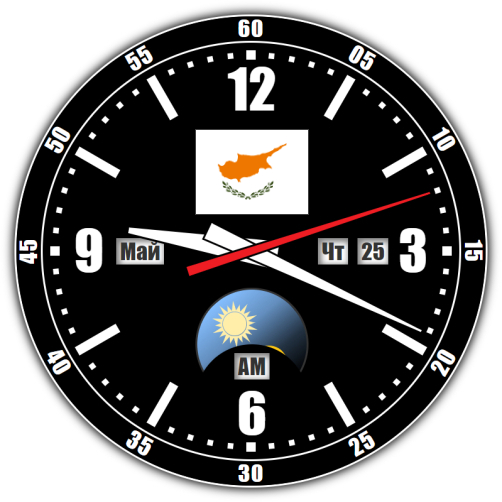Кипр — точное время с секундами онлайн.