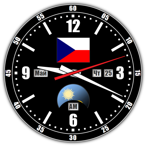Чехия — точное время с секундами онлайн.