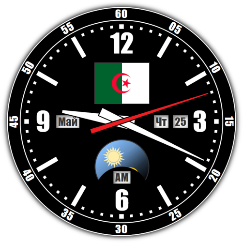 Алжир — точное время с секундами онлайн.