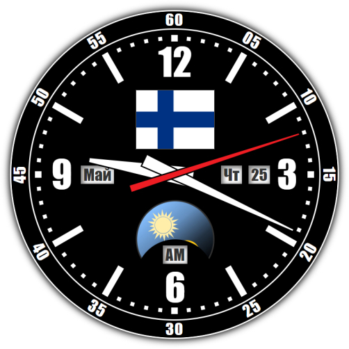 Финляндия — точное время с секундами онлайн.