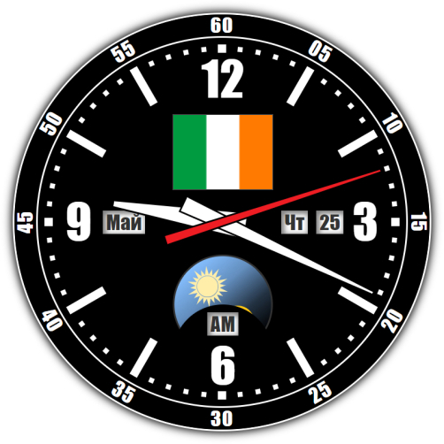 Ирландия — точное время с секундами онлайн.