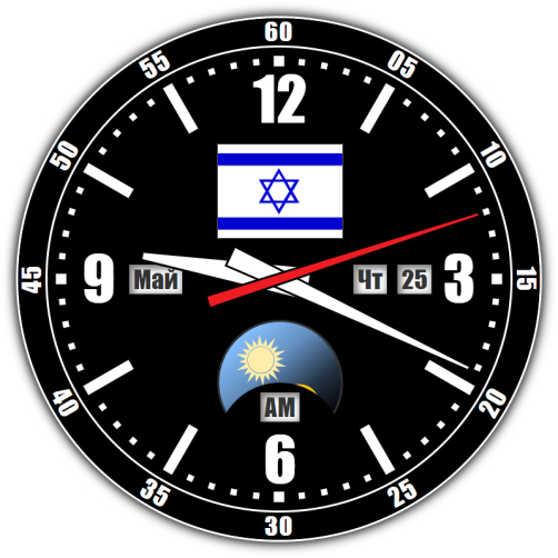 Израиль — точное время с секундами онлайн.