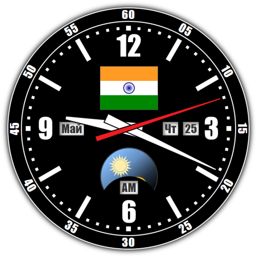Индия — точное время с секундами онлайн.