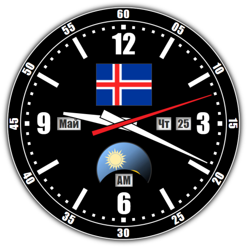 Исландия — точное время с секундами онлайн.