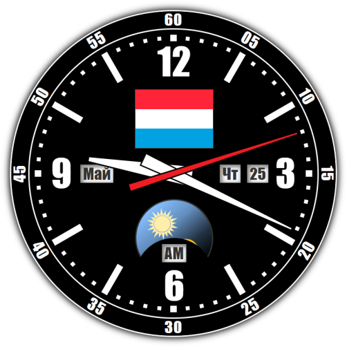 Люксембург — точное время с секундами онлайн.