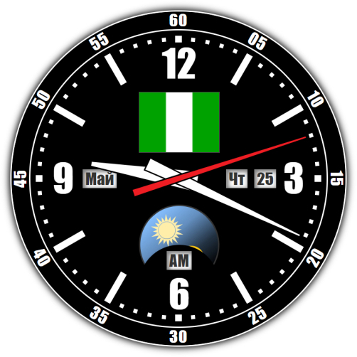 Нигерия — точное время с секундами онлайн.