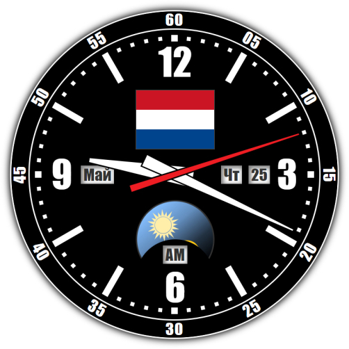 Нидерланды — точное время с секундами онлайн.