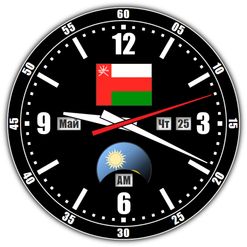 Оман — точное время с секундами онлайн.