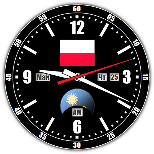 Польша — точное время с секундами онлайн.