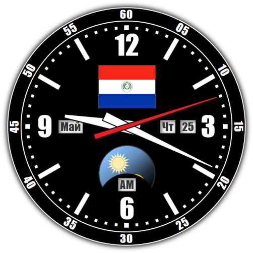 Парагвай — точное время с секундами онлайн.