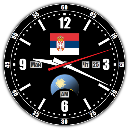 Сербия — точное время с секундами онлайн.