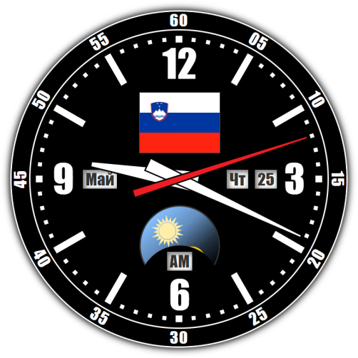 Словения — точное время с секундами онлайн.