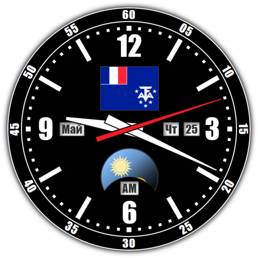 Французские Южные и Антарктические территории — точное время с секундами онлайн.