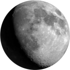 Растущая Луна, освещенность 81.1%