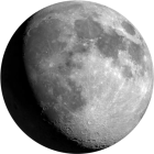 Растущая Луна, освещенность 84.4%