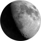 Растущая Луна, освещенность 72.2%